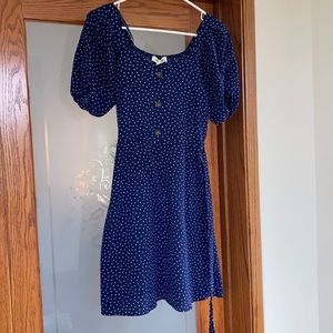 Polka dot navy dress